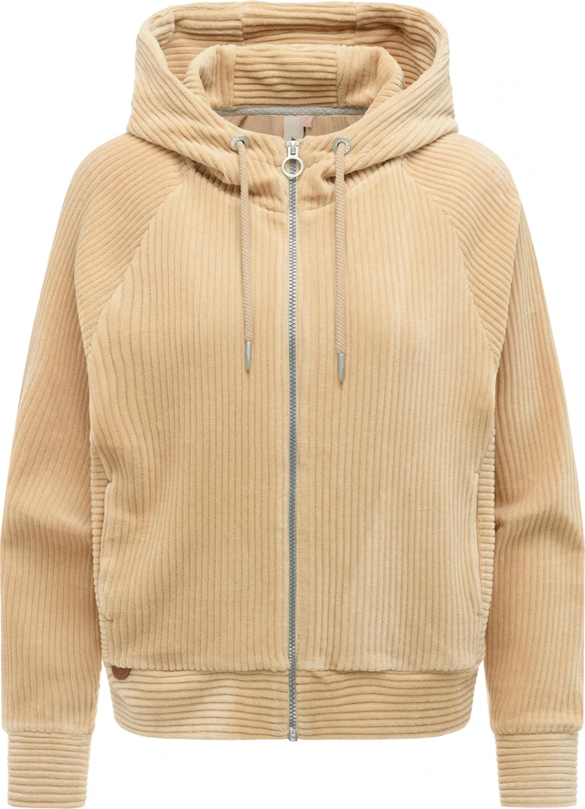 Ragwear Sweatjacke »Corduly Cordy« Freizeitjacke Zip-Hoodie aus weichem Kord in Samt-Haptik