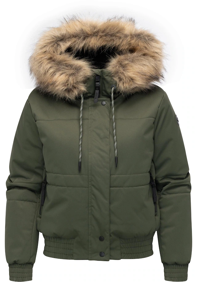 Ragwear Winterjacke »Deluxia YOUMODO« mit Kapuze modische Damen Bomberjacke mit Kunstfell