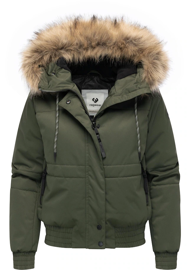 Ragwear Winterjacke »Deluxia YOUMODO« mit Kapuze modische Damen Bomberjacke mit Kunstfell