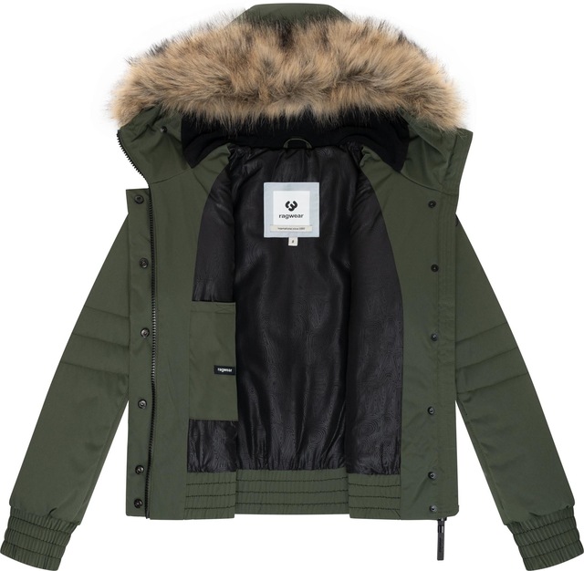 Ragwear Winterjacke »Deluxia YOUMODO« mit Kapuze modische Damen Bomberjacke mit Kunstfell