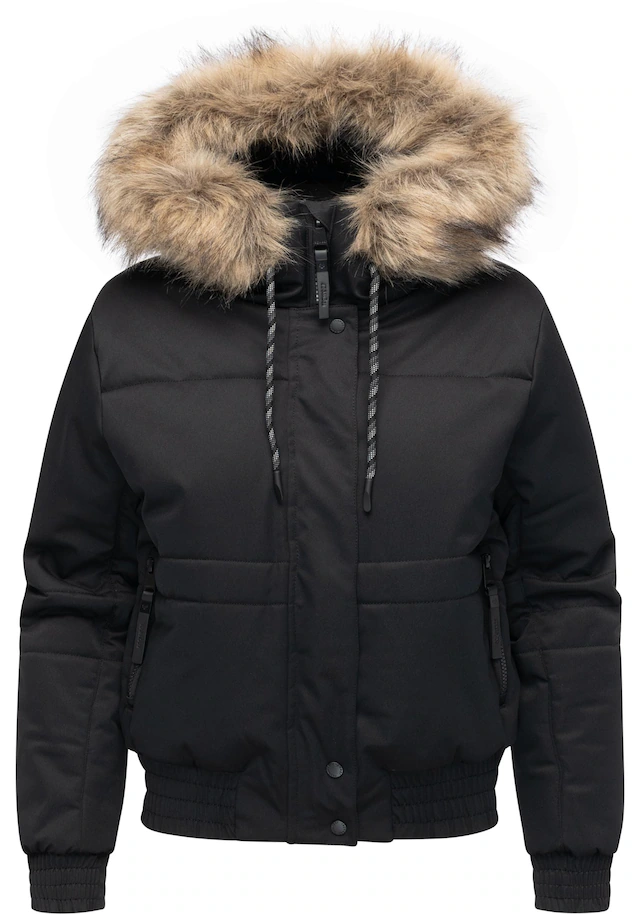 Ragwear Winterjacke »Deluxia YOUMODO« mit Kapuze modische Damen Bomberjacke mit Kunstfell