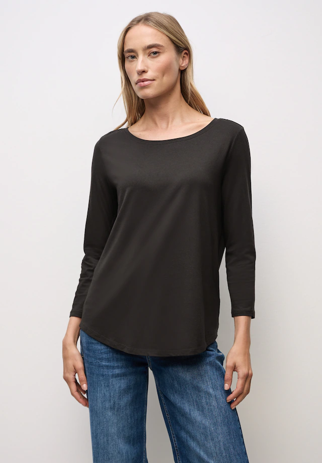 STREET ONE Langarmshirt in Unifarbe