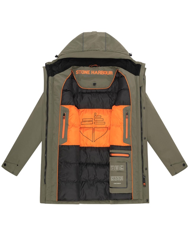 Stone Harbour Wintermantel »Phinoo XX« Warmer Herren Winterparka mit gefütterter Kapuze