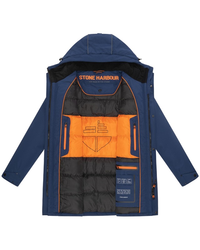 Stone Harbour Wintermantel »Phinoo XX« Warmer Herren Winterparka mit gefütterter Kapuze