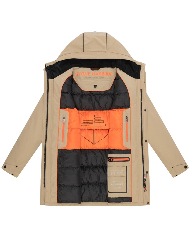 Stone Harbour Wintermantel »Phinoo XX« Warmer Herren Winterparka mit gefütterter Kapuze