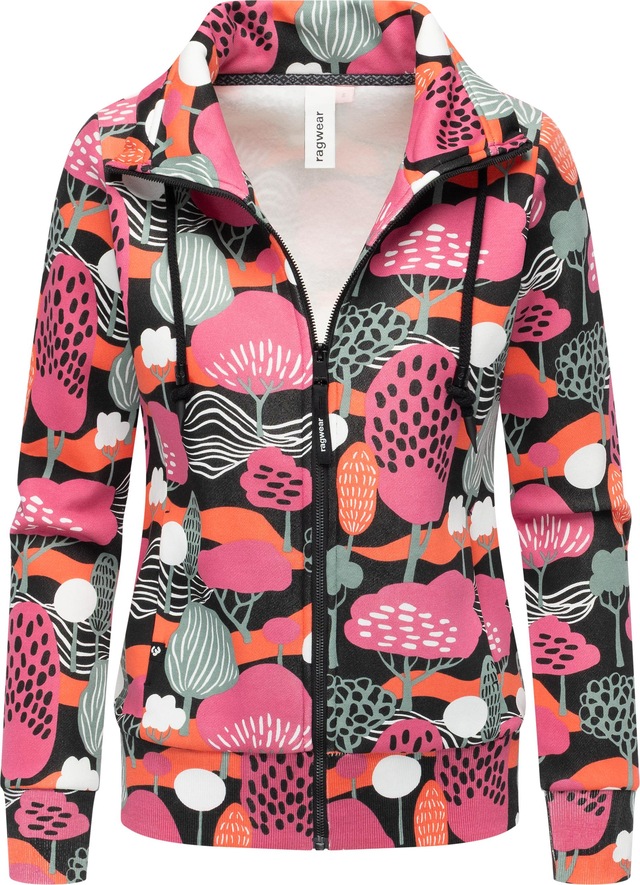 Ragwear Sweatjacke »Ronette Print« Zip-Jacke mit Allover-Print und hohem Kragen