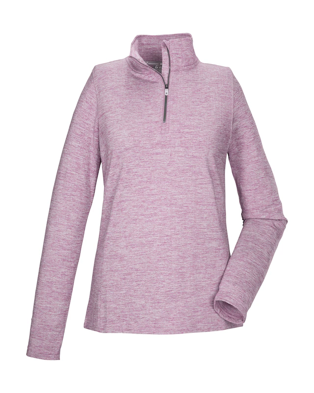 Killtec Langarmshirt »KSW 121 WMN FLX SHRT« Melange Funktionsshirt mit Stehkragen, Reißverschluss und Kinnschutz