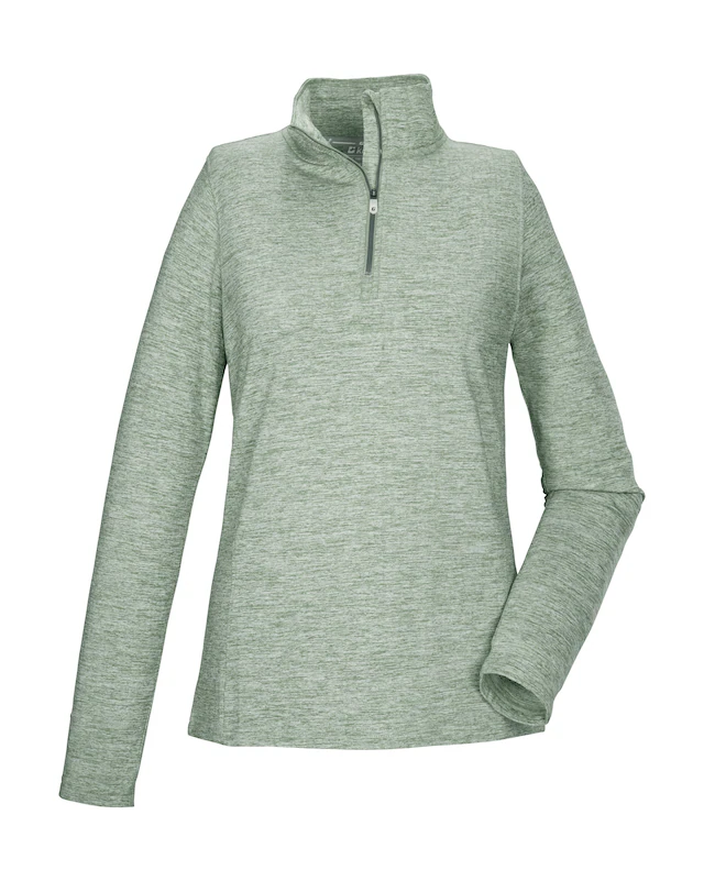 Killtec Langarmshirt »KSW 121 WMN FLX SHRT« Melange Funktionsshirt mit Stehkragen, Reißverschluss und Kinnschutz