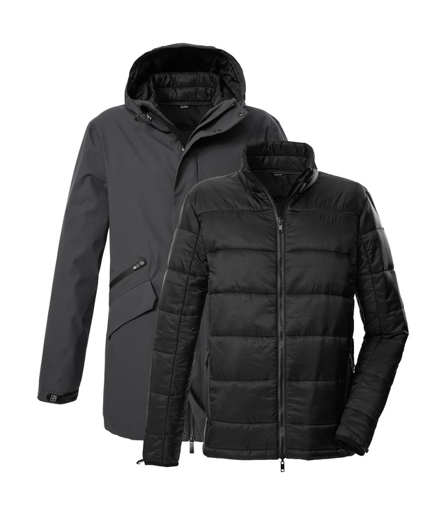 Killtec 3-in-1-Funktionsjacke »KOW 94 MN PRK« 3 in 1 Parka: wasserdicht, atmungsaktiv, verstellbare Kapuze