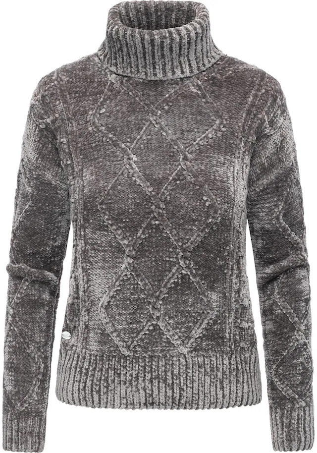 Ragwear Strickpullover »Janna Short« Gestrickter gemusterter Rollkragenpullover