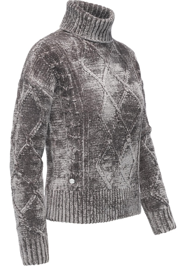Ragwear Strickpullover »Janna Short« Gestrickter gemusterter Rollkragenpullover
