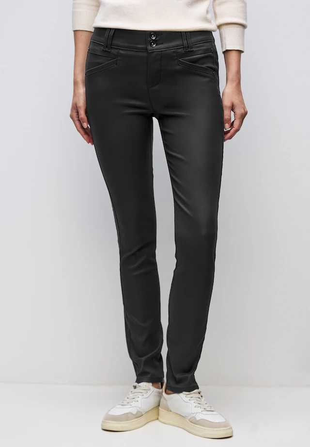 STREET ONE Lederimitathose mit Coating