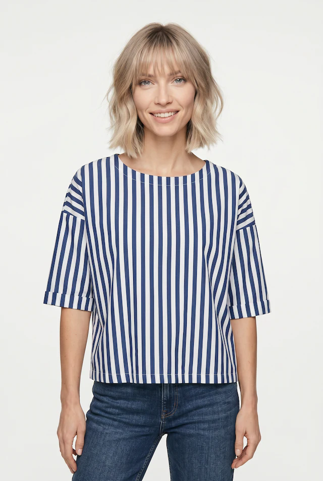 RICHROYAL Blusentop Regular fit mit Streifenmuster