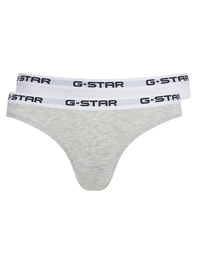 G-STAR Tanga »OBSIDIAN, 2 PACK THONGS« Packung, 2 Stk. mit Logobund