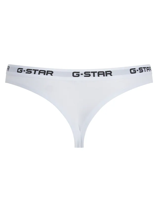 G-STAR Tanga »OBSIDIAN, 2 PACK THONGS« Packung, 2 Stk. mit Logobund
