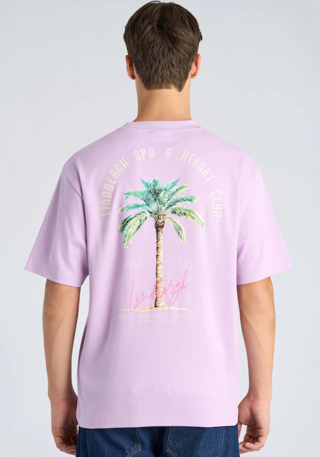 LINDBERGH Kurzarmshirt Sommershirt mit großem Rückenprint / kleinem Frontprint