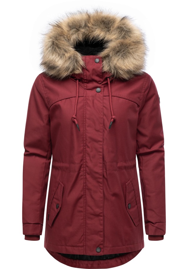 Ragwear Winterjacke »Tawny Short YOUMODO« mit Kapuze Warme Jacke mit großer Kapuze und Kunstfellkragen
