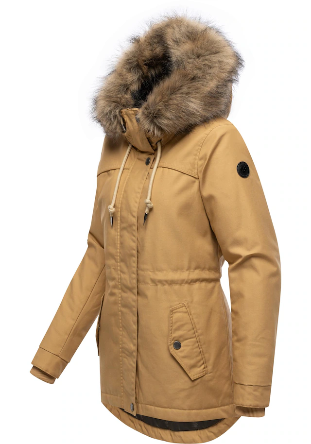 Ragwear Winterjacke »Tawny Short YOUMODO« mit Kapuze Warme Jacke mit großer Kapuze und Kunstfellkragen