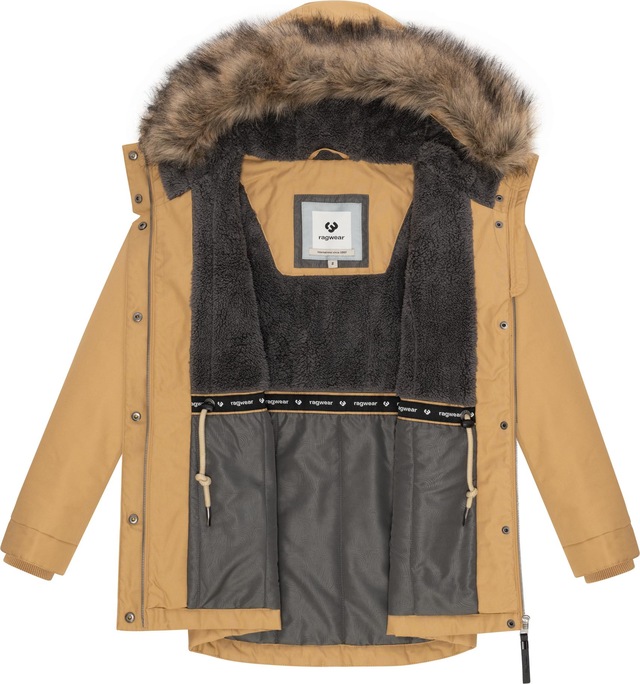 Ragwear Winterjacke »Tawny Short YOUMODO« mit Kapuze Warme Jacke mit großer Kapuze und Kunstfellkragen