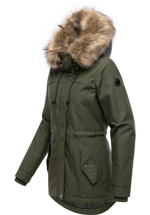 Ragwear Winterjacke »Tawny Short YOUMODO« mit Kapuze Warme Jacke mit großer Kapuze und Kunstfellkragen