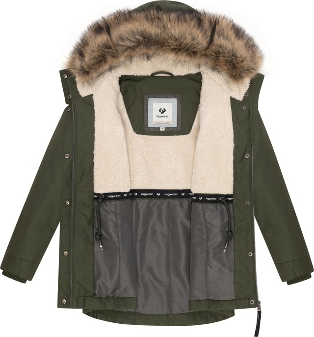 Ragwear Winterjacke »Tawny Short YOUMODO« mit Kapuze Warme Jacke mit großer Kapuze und Kunstfellkragen