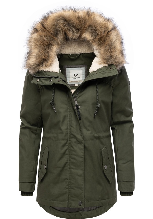 Ragwear Winterjacke »Tawny Short YOUMODO« mit Kapuze Warme Jacke mit großer Kapuze und Kunstfellkragen