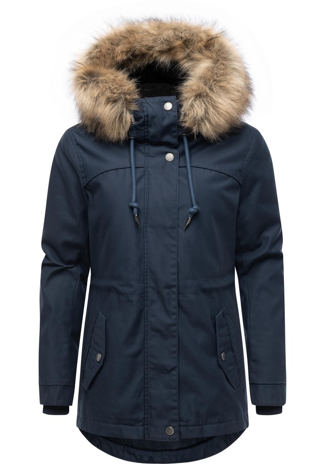 Ragwear Winterjacke »Tawny Short YOUMODO« mit Kapuze Warme Jacke mit großer Kapuze und Kunstfellkragen