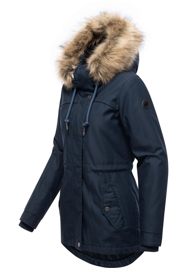 Ragwear Winterjacke »Tawny Short YOUMODO« mit Kapuze Warme Jacke mit großer Kapuze und Kunstfellkragen