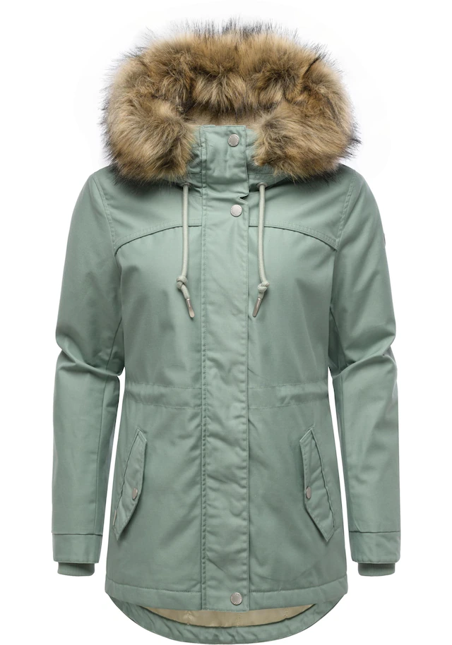 Ragwear Winterjacke »Tawny Short YOUMODO« mit Kapuze Warme Jacke mit großer Kapuze und Kunstfellkragen