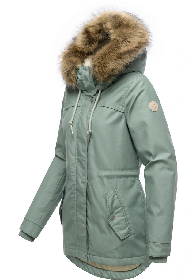 Ragwear Winterjacke »Tawny Short YOUMODO« mit Kapuze Warme Jacke mit großer Kapuze und Kunstfellkragen