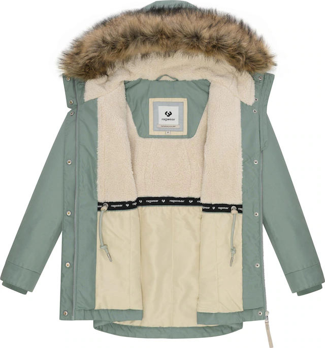 Ragwear Winterjacke »Tawny Short YOUMODO« mit Kapuze Warme Jacke mit großer Kapuze und Kunstfellkragen