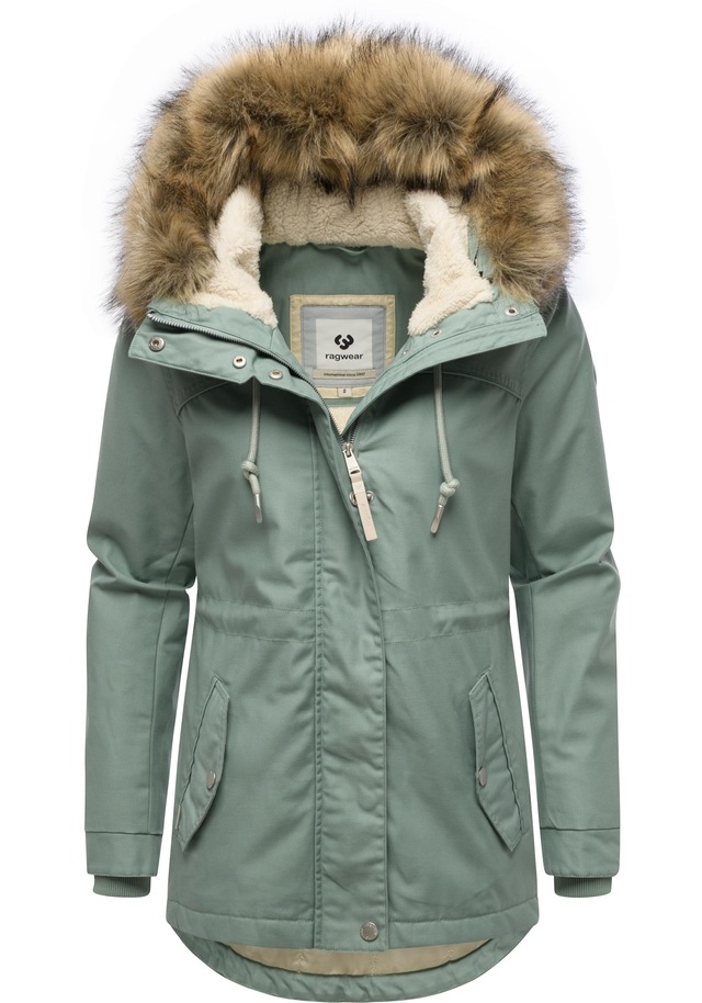 Ragwear Winterjacke »Tawny Short YOUMODO« mit Kapuze Warme Jacke mit großer Kapuze und Kunstfellkragen