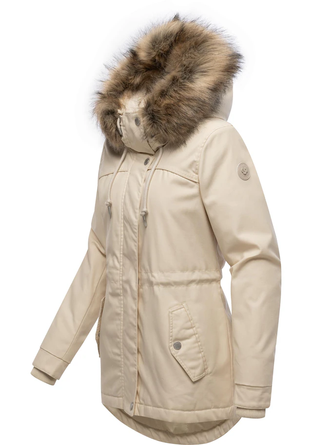 Ragwear Winterjacke »Tawny Short YOUMODO« mit Kapuze Warme Jacke mit großer Kapuze und Kunstfellkragen