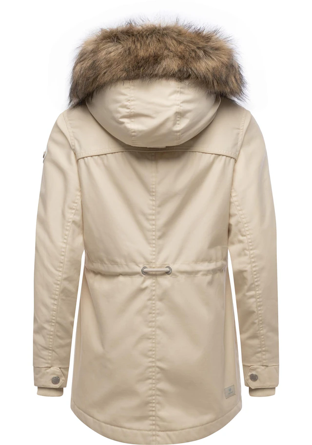 Ragwear Winterjacke »Tawny Short YOUMODO« mit Kapuze Warme Jacke mit großer Kapuze und Kunstfellkragen