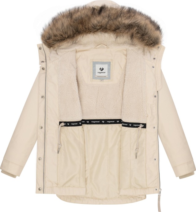 Ragwear Winterjacke »Tawny Short YOUMODO« mit Kapuze Warme Jacke mit großer Kapuze und Kunstfellkragen