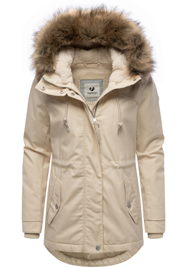 Ragwear Winterjacke »Tawny Short YOUMODO« mit Kapuze Warme Jacke mit großer Kapuze und Kunstfellkragen