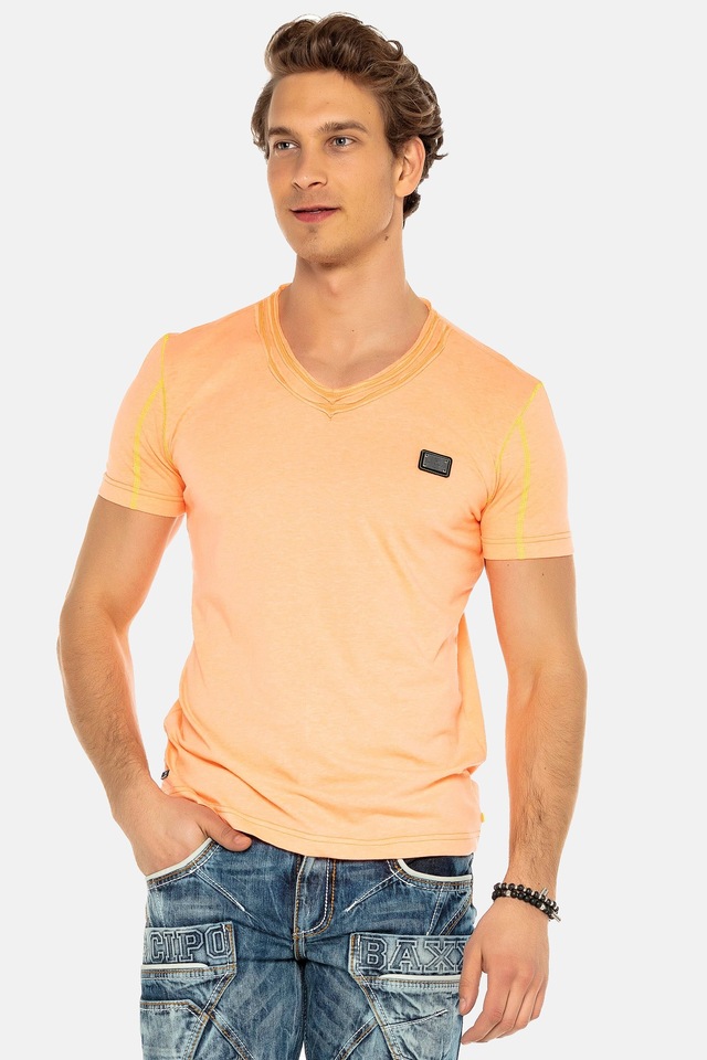 Cipo & Baxx T-Shirt »CT569« mit Logo-Patch Prints