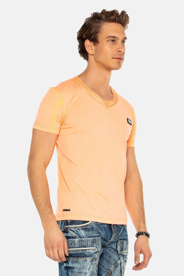 Cipo & Baxx T-Shirt »CT569« mit Logo-Patch Prints