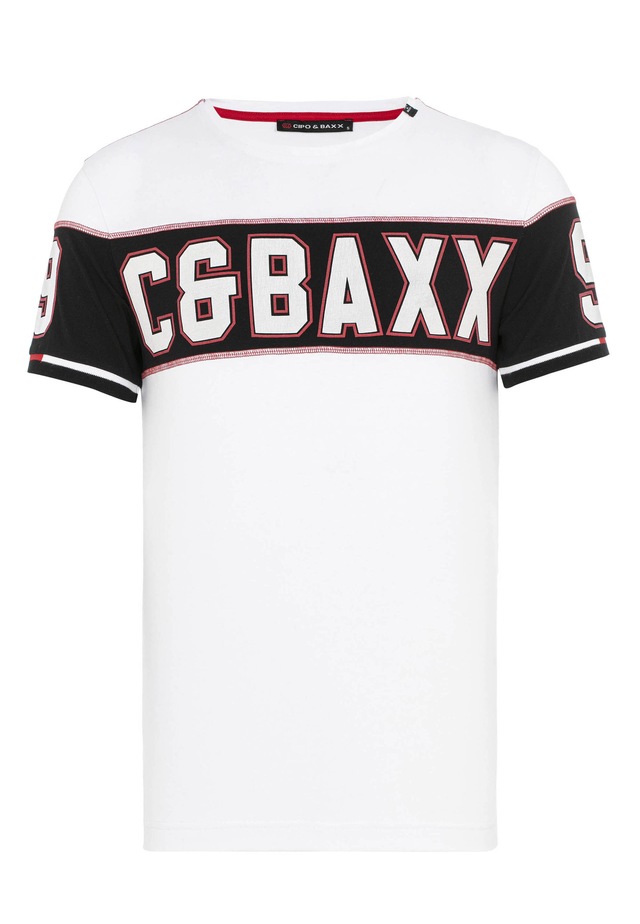 Cipo & Baxx T-Shirt »T-Shirt« modischer Markenprint als Highlight