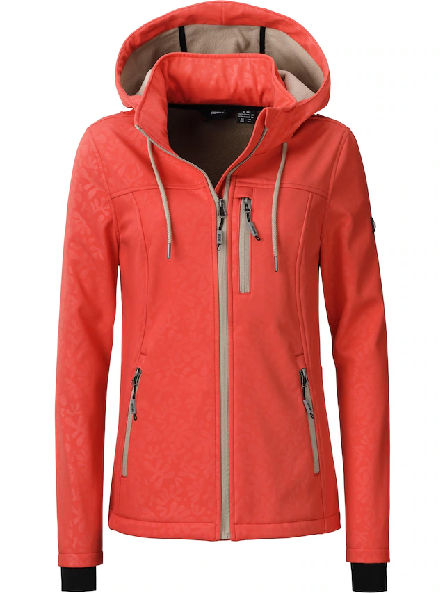 LPO Softshelljacke »Softshelljacke Janice Übergangsjacke« mit Kapuze Allover-Print