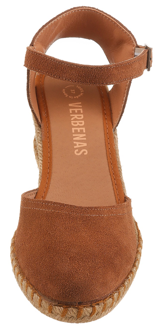 VERBENAS Slingpumps Keilsandalette, Sommerschuh, Urlaubsschuh mit Bastbesatz
