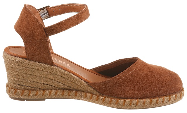 VERBENAS Slingpumps Keilsandalette, Sommerschuh, Urlaubsschuh mit Bastbesatz