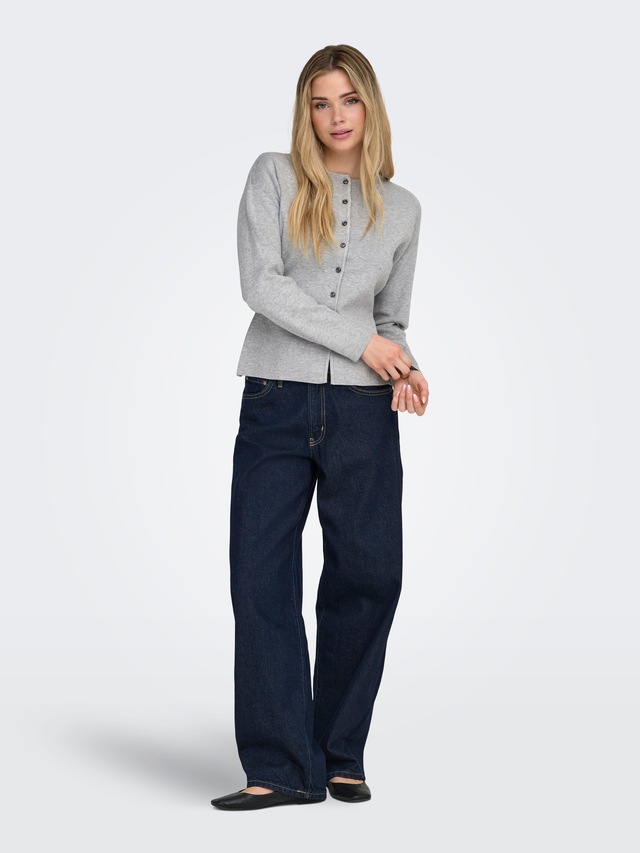ONLY Strickjacke »ONLLUCY LS O-NECK CARDIGAN EX KNT« Materialmix, regular fit, Rundhals