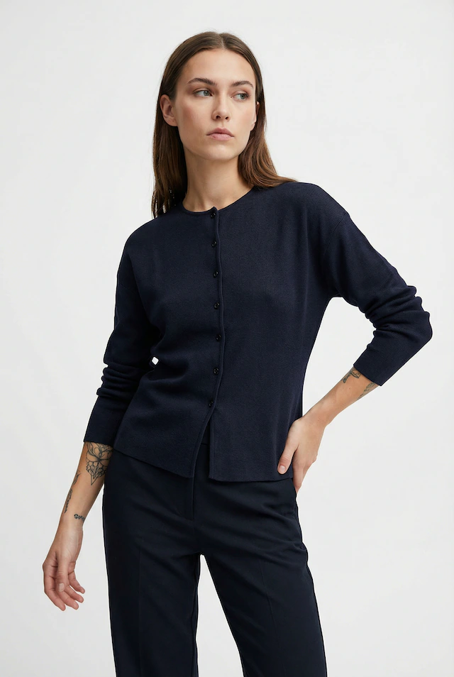 ONLY Strickjacke »ONLLUCY LS O-NECK CARDIGAN EX KNT« Materialmix, regular fit, Rundhals