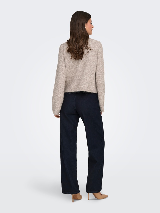ONLY Strickjacke »ONLMIGGIE LS O-NECK PEARL CARDIGA EX KNT« Materialmix, regular fit