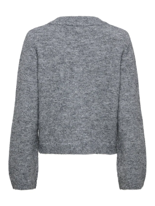 ONLY Strickjacke »ONLMIGGIE LS O-NECK PEARL CARDIGA EX KNT« Materialmix, regular fit
