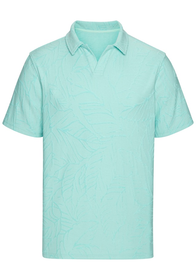 Beachtime Poloshirt », T-Shirt mit modischen Blätter-Design« neue Strukturqualität im Blätter-Design