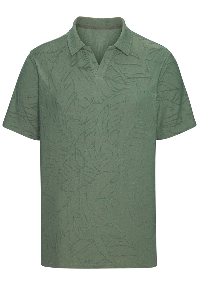 Beachtime Poloshirt », T-Shirt mit modischen Blätter-Design« neue Strukturqualität im Blätter-Design