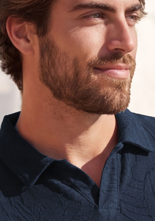 Beachtime Poloshirt », T-Shirt mit modischen Blätter-Design« neue Strukturqualität im Blätter-Design