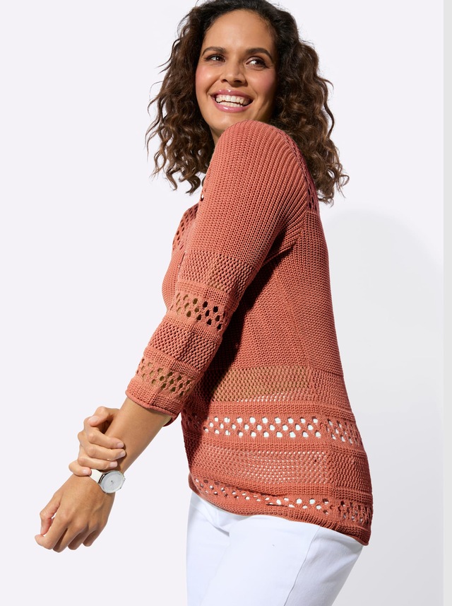 Casual Looks 3/4 Arm-Pullover »Ajour-Pullover«